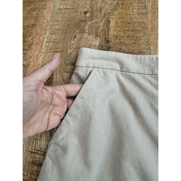 J. Crew Women's Beige Button Front Skirt A Line Linen Blend Career 4 - Picture 3 of 12